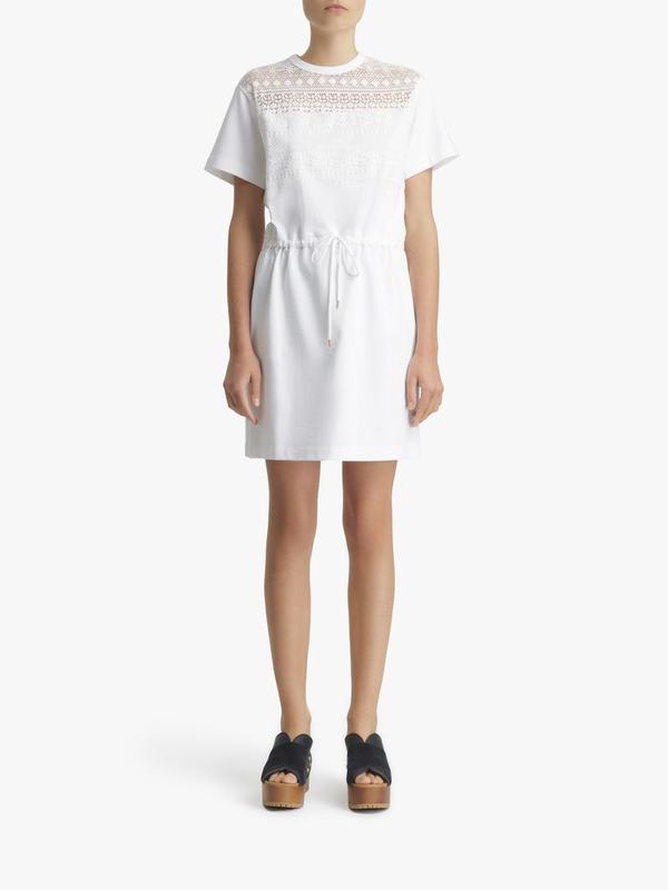 Chloé Vestidos Mujer Ropa Blancas 100% Algodón QNIA39426